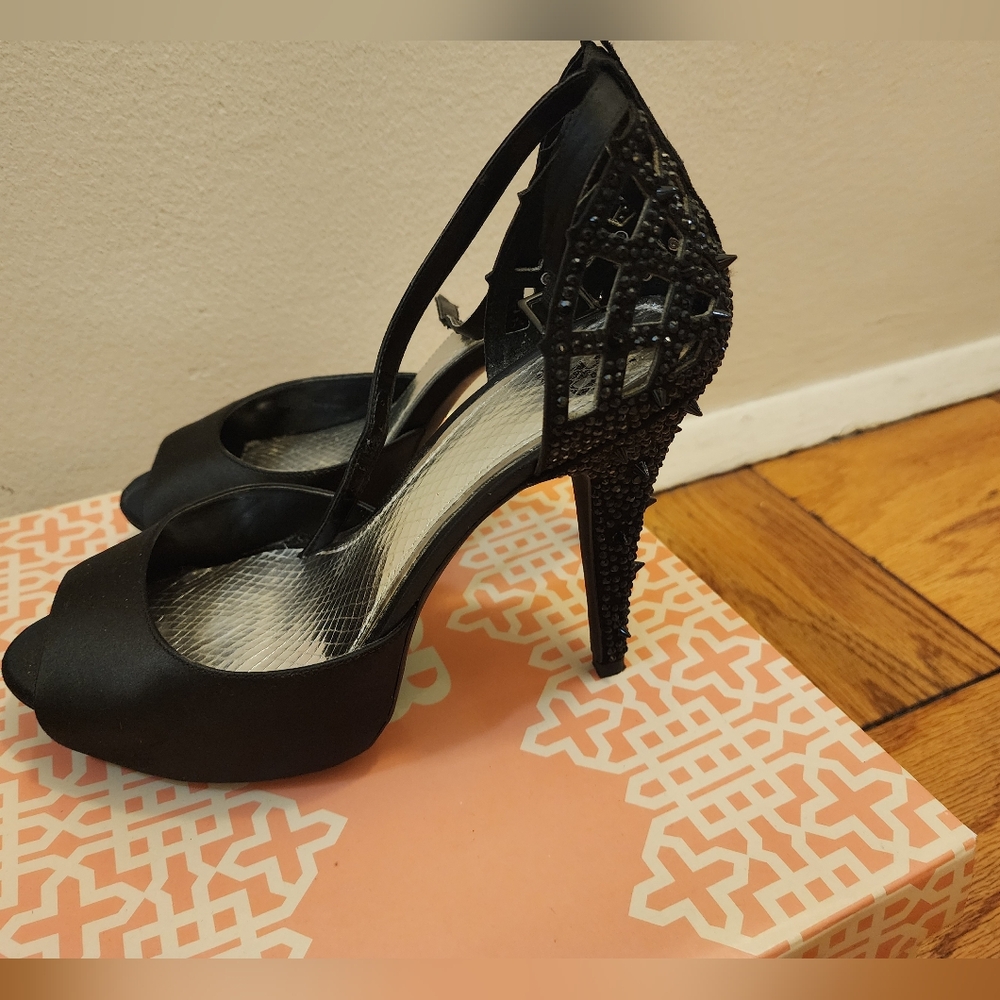 Black Satin Heels